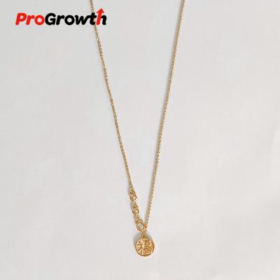 China Champagne Plated Brass Jewelry Fashionable Jewelry Ornaments NB00023TC TRENDY Titanium Letter O-shape Chain Pendant Necklace for sale