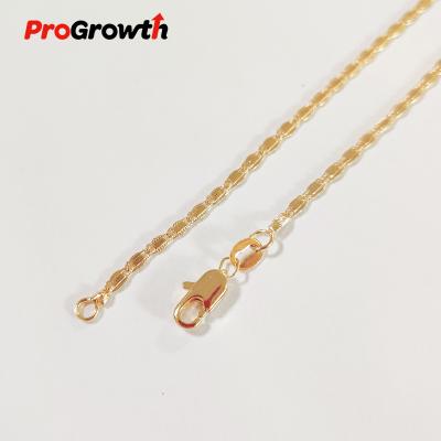 China FASHIONABLE Titanium Necklace Pole Flattened Chain Champagne Plated Brass Jewelry Trendy Ornaments NB00012WC for sale