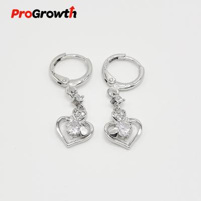 China TRENDY Charm Earrings Heart Shape Ear Decoration With Zircon White Gold Plated Jewelry EB20047WP for sale