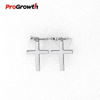 China FASHIONABLE Hot Selling White Personalized Jewelry Gift EB20045WP Ear Decoration Gold Plating Cross Polished Earrings for sale