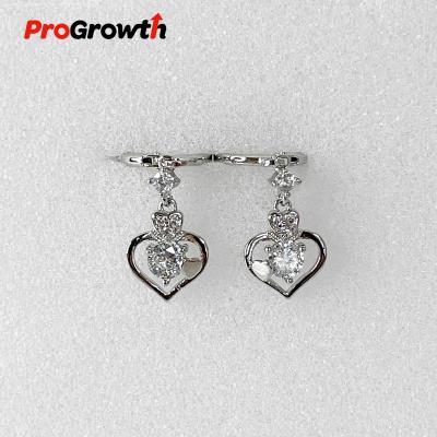 China Hot Selling TRENDY Charm Earrings Heart Shape Ear Decoration With Zircon White Gold Plated Jewelry EB20047WP for sale