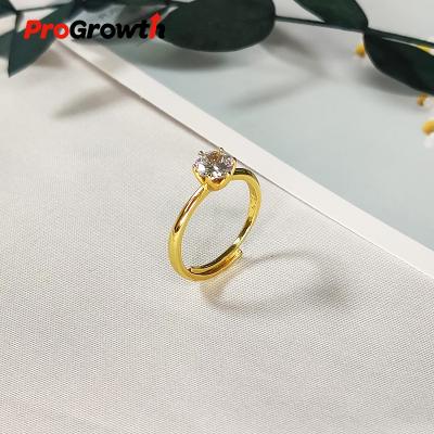 China Classic FASHIONABLE Zircon Ring Wedding Decorate For Women Brass Open Gold Plated Jewelry Wholesale RB300005WG for sale