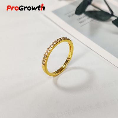 China FASHIONABLE Minimalist Zircon Ring Women Brass Gold Plated Jewelry Wholesale Classic Ornament RB300006WG for sale