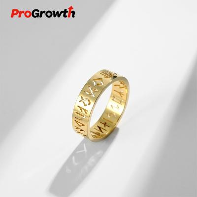 China Nordic Viking Style Text Runes Cavity Casual/Sporting Titanium Steel Ring Propose Jewelry RT30041 Wholesale for sale