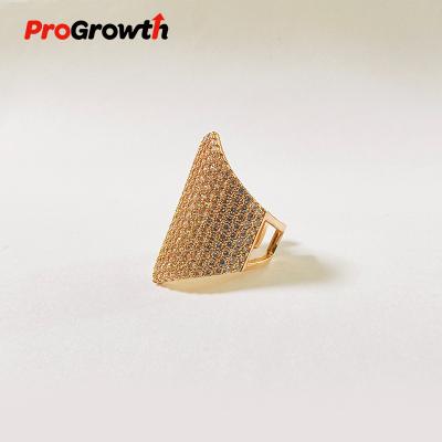 China FASHIONABLE Full Zircon Ring Women Bossy Luxury Stainless Steel Jewelry RSS0011G for sale