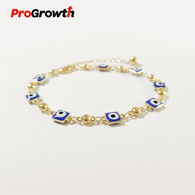 China FASHIONABLE square blue eyes beaded anklet foot chain with bell cc color wholesale jewelry ornament AZ500001WCC for sale