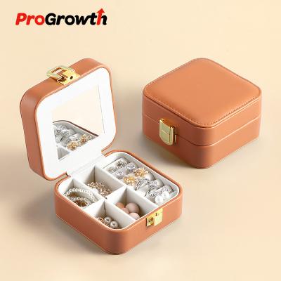 China PU Leather Candy Colored PU Flip Portable Mini Leather Jewelry Storage Box Jewelry Bag for sale