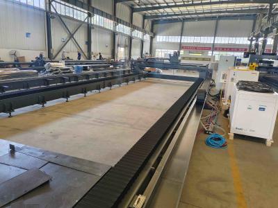 China Ground Rail Fiber Laser Cutting Machine With Swing Head For Steel Structure for sale