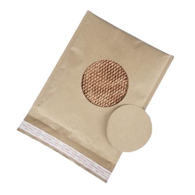 China Factory Hot Sale Biodegradable Shock Resistance Ad Padded Recycled Kraft Paper Honeycomb Packaging Paper Mailing Bag For Shipping for sale