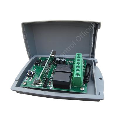 China Wireless Garage Door 433MHZ DC12V-24V Automatic Interrupt 2 Channel Fixed Code Receiver Remote Control for sale