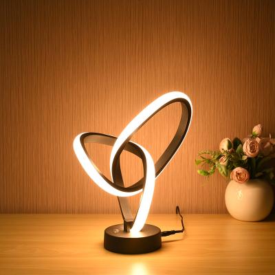 China Dimmable RGBWW Modern Three Way Bedside Table Lamps Creative Cool Touch Control Lamps Nightstand For Bedroom Dimmable LED Desk Lamps for sale