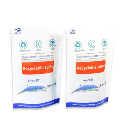 China Biodegradable Recyclable Plastic Bags For Packaging Durable Recyclable Stand Up Plastic Bags for sale