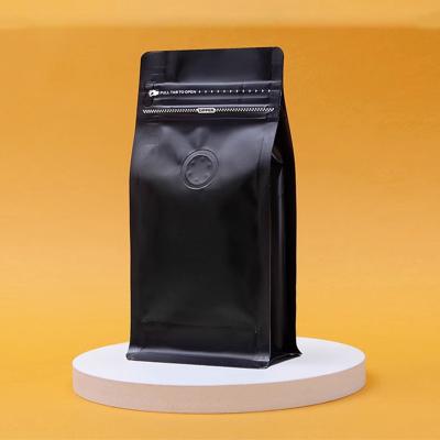 China Saco de café de fundo plano 12oz 16oz 180g válvula de escape de mão única saco de comida com vedação de oito lados à venda