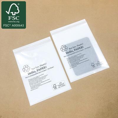 China Environmentally Friendly 100% Degradable Transparent Paper Bags For T-Shirt , Socks for sale