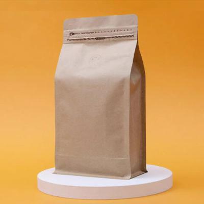 China Preventing External Gas And Water Coffee Bags With One-way Air Valve And T-side Zipper for sale