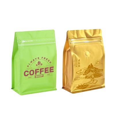 China Always Fresh Coffee Bags With Good Gloss T-side Zipper Eight-sided Sealing Design for sale