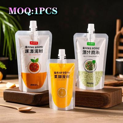 China Eco-Friendly Plastic Composites Mylar Stand Up Pouch With Spout Soup Pouch Reusable Juice Pouch for sale