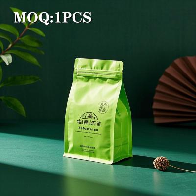 China Manufacturer Customized Tea Wholesale Sealed Zipper Bag Eight-side Sealing Flat Bottom Square Bottom Self-standing Mylar Bag for sale