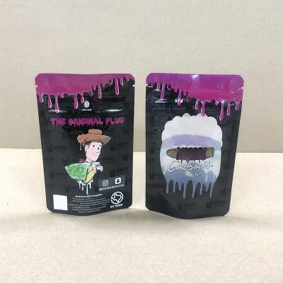 China Logo Custom Printing Thumb Pocket Child Resistant Zipper Pouches for sale