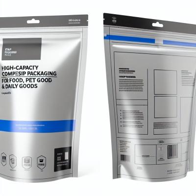 China High Capacity Composite Stand-Up Packaging for Food Pet Food & Daily Goods Customizable Size  Printing & Zipper Degassing Valve for sale
