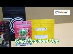 1g small size black child resistant bag with self-standing plastic zipper lock