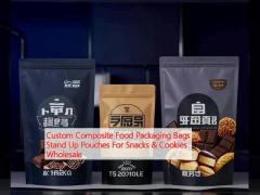 Custom Composite Food Packaging Bags  Stand Up Pouches For Snacks & Cookies Wholesale