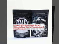 Custom Child-Resistant Ziplock Pouches Composite Barrier Bags for Pharmaceuticals & Snacks Wholesale