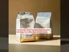 Commercial-Grade Reusable Mylar Pouches - Safe Bags For Coffee Beans/Dried Snacks