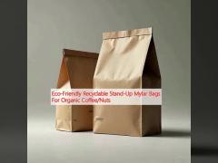 Eco-Friendly Recyclable Stand-Up Mylar Bags For Organic Coffee/Nuts