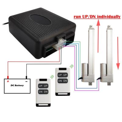 China 433.92Mhz Linear Actuator Wireless Remote Control Kit 12V DC Controller 2 Channels To Operate 2 Motors Individually for sale