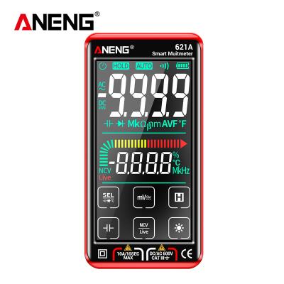 China ANENG 621A Smart Digital Multimeter Touch Screen Multimetro Tester Transistor 9999 Counts RMS DC/AC 10A True Auto Meter 621A for sale