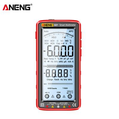 China ANENG 681 Professional Multimeter AC/DC Voltage Tester AC/DC Voltmeter LCD Non-contact Screen Rechargeable Current Tester 681 Digital for sale