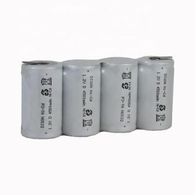 China High Capacity 4.8V 4500mAh D Rechargeable NiCd High Temperature Battery Pack For Emergency Lighting for sale