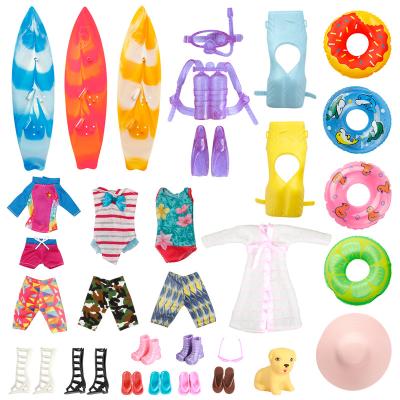 China Wholesale Fashion Girl Doll Cartoon Toy Accessories For 11.5 Inch Dolls Clothes Summer Beach With Surfboard Accessories For Doll for sale