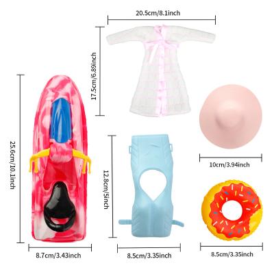 China Hot Selling 20 PCs Amazone Doll Accessories Mix Fashion Cute Beach Clothes Doll Swimming Accessories for sale