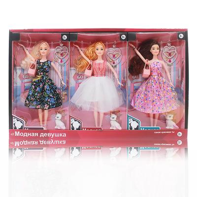 China Mini Amazon Hot Selling Dress Up Princess Couple Doll Set Little Girl Play Doll With Pet for sale