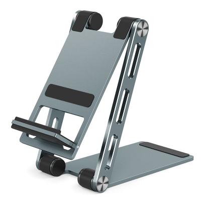 China Home Office Kitchen Portable Mobile Phone Stand Aluminum Foldable Phone Stand For Desktop Adjustable Mobile Stand for sale