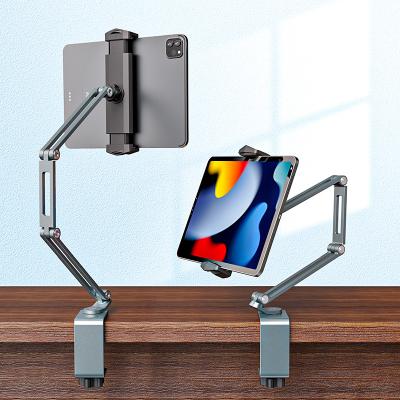 China Metal Aluminum Alloy Gooseneck Phone Tablet Holder For Bed Arm Clamp Adjustable Tablet Holder Along For Desk for sale