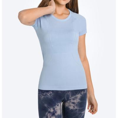 China Factory Price Breathable Women Workout Tops Short Sleeve Gym Wear T-Shirt For Sale for sale