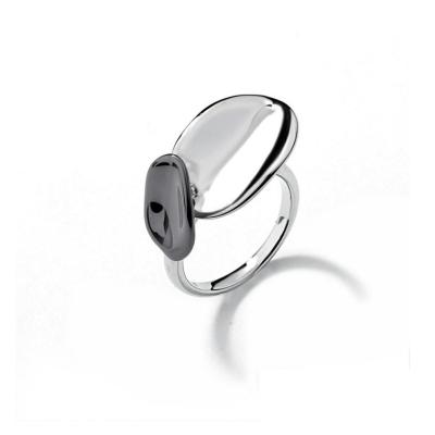 China New FASHIONABLE design on the shelves intellectual ring S925 Sterling Silver Two Tone Jewelry for sale