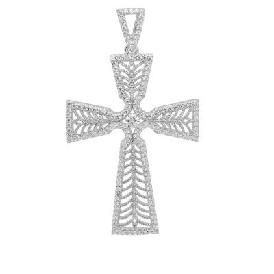 China Latest Design Fashion Wholesale Cross 925 Sterling Silver Necklace Pendant for sale