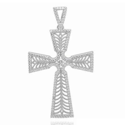 China 2022 New Luxury FASHIONABLE Ladies 18k Gold Plated Openwork Cross Necklace Pendant for sale