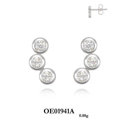 China Simple Fashion TRENDY Hot Selling Mini 18k Gold Plated 925 Sterling Silver Zircon Stud Earrings for sale