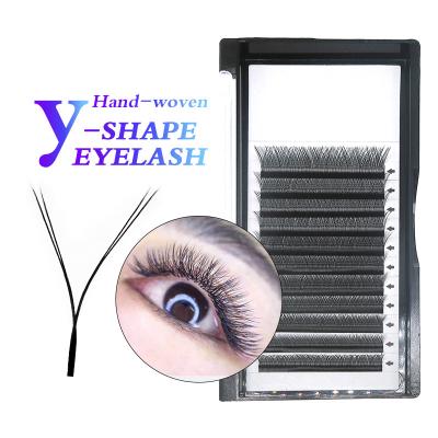 China Feather Y-Shape Lashes Hand - Woven Soft Mink Yy Eyelashes Super Natural Faux Eyelash Grafting Russian Volume Lashes 2d Lashes for sale