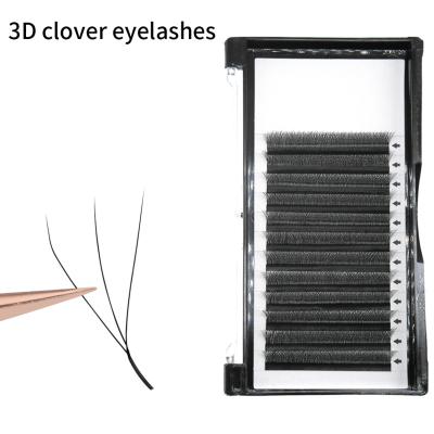 China 3D Clover Eyelashes Premade Volume Fans Eyelash Extension W Shape Soft Light Mink Lashes Individual Auto Blooming Eyelashes for sale