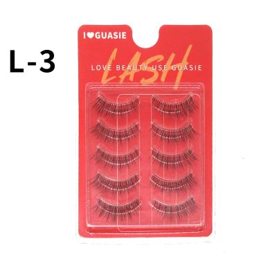 China NEW Sensitive False Eyelashes 5 Pair Pure Handmade Natural Transparent Terrier False Eyelashes Section Short Nude Makeup Eyelashes for sale