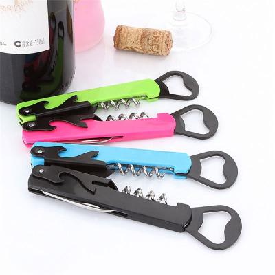 China Sustainable 4 in1 Stainless Steel Wine Beer Bottle Opener Twist Multifunctional Portable Wine Opener Kitchen Bar Tools Accessories for sale