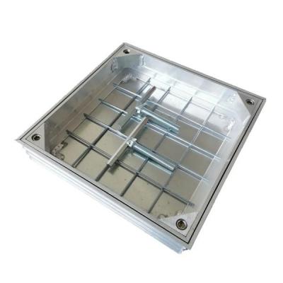 China TP1301 Durable 300x300mm Stainless Aluminum Square Steel Manhole Cover Custom Design for sale