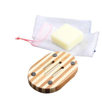 China ZM1016 Bamboo Soap Dish Tray LOGO Customized Printing Simple Wooden Natural Handmade Square Bathroom Soap Drain Wholesale Viable Box for sale