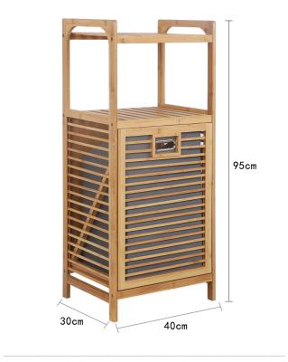 China ZM1028 Minimalist Wholesale High Quality Home Storage Rack Foldable 3 Tier Wooden Bamboo Laundry Basket With 3 Cloth Basket for sale